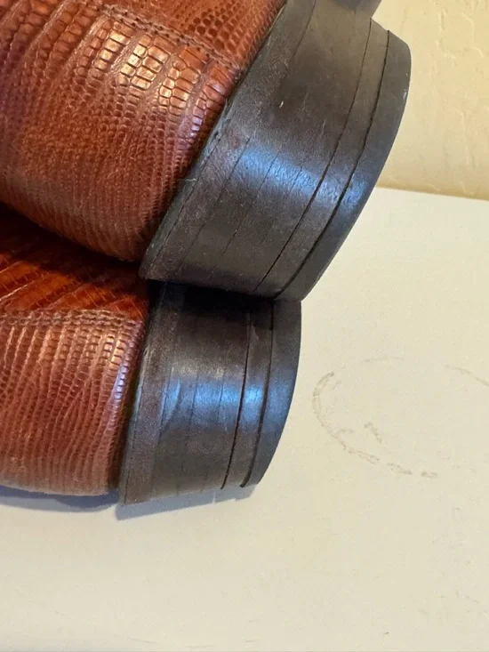 Tony Lama Lizard Cowboy Boots Men’s Western Leather USA Made Size 9.5D - Picture 9 of 13